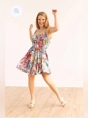 NWT Grace and Emma Floral Sundress size Large Beach Vacation Brunch